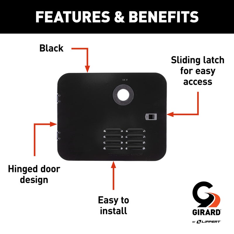 Girard Products Llc RV Water Heater Door Installation Kit - 6-Gallon, Black - Image 3